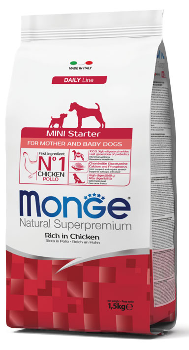 Monge - Natural Superpremium Mini Starter Ricco di Pollo 1,5 Kg