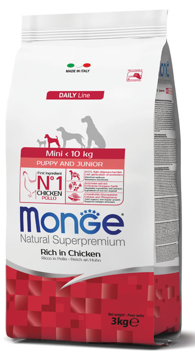 Monge - Natural Superpremium Mini Puppy & Junior Ricco di Pollo