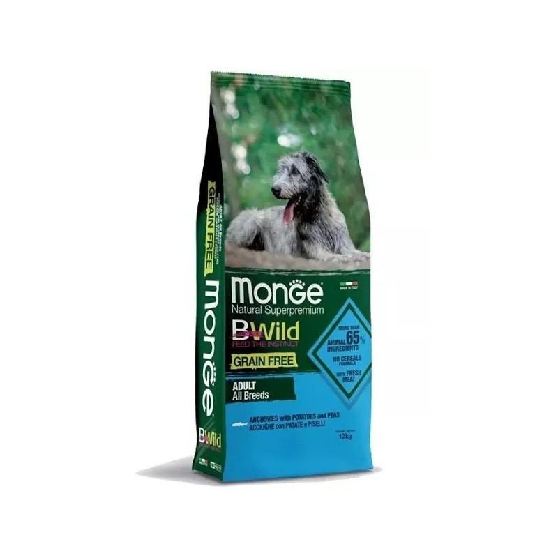 Monge - BWild Grain Free Adult All Breeds Acciughe, Patate e Piselli