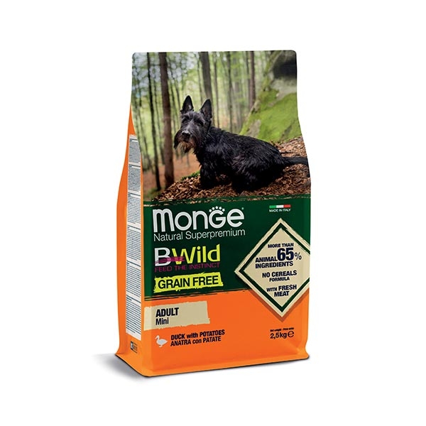 Monge - BWild Grain Free Adult Mini Anatra e Patate 2,5 Kg