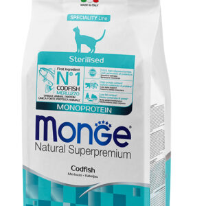 Monge - Natural Superpremium Sterilised Monoprotein con Merluzzo 1,5 Kg