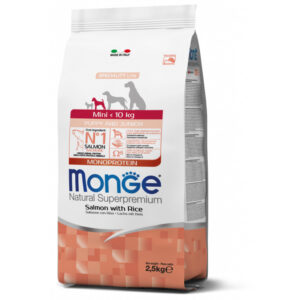 Monge - Natural Superpremium Mini Puppy & Junior Salmone con Riso 2,5 Kg