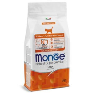 Monge - Natural Superpremium Monoprotein Kitten Anatra 1,5 Kg