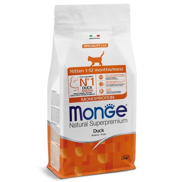 Monge - Natural Superpremium Monoprotein Kitten Anatra 1,5 Kg