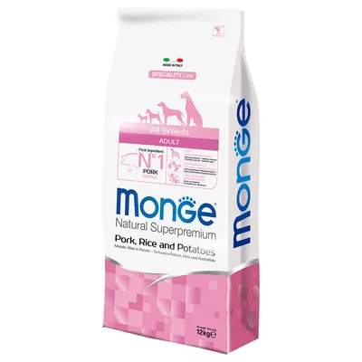 Monge - Natural Superpremium All Breeds Adult Maiale, Riso e Patate