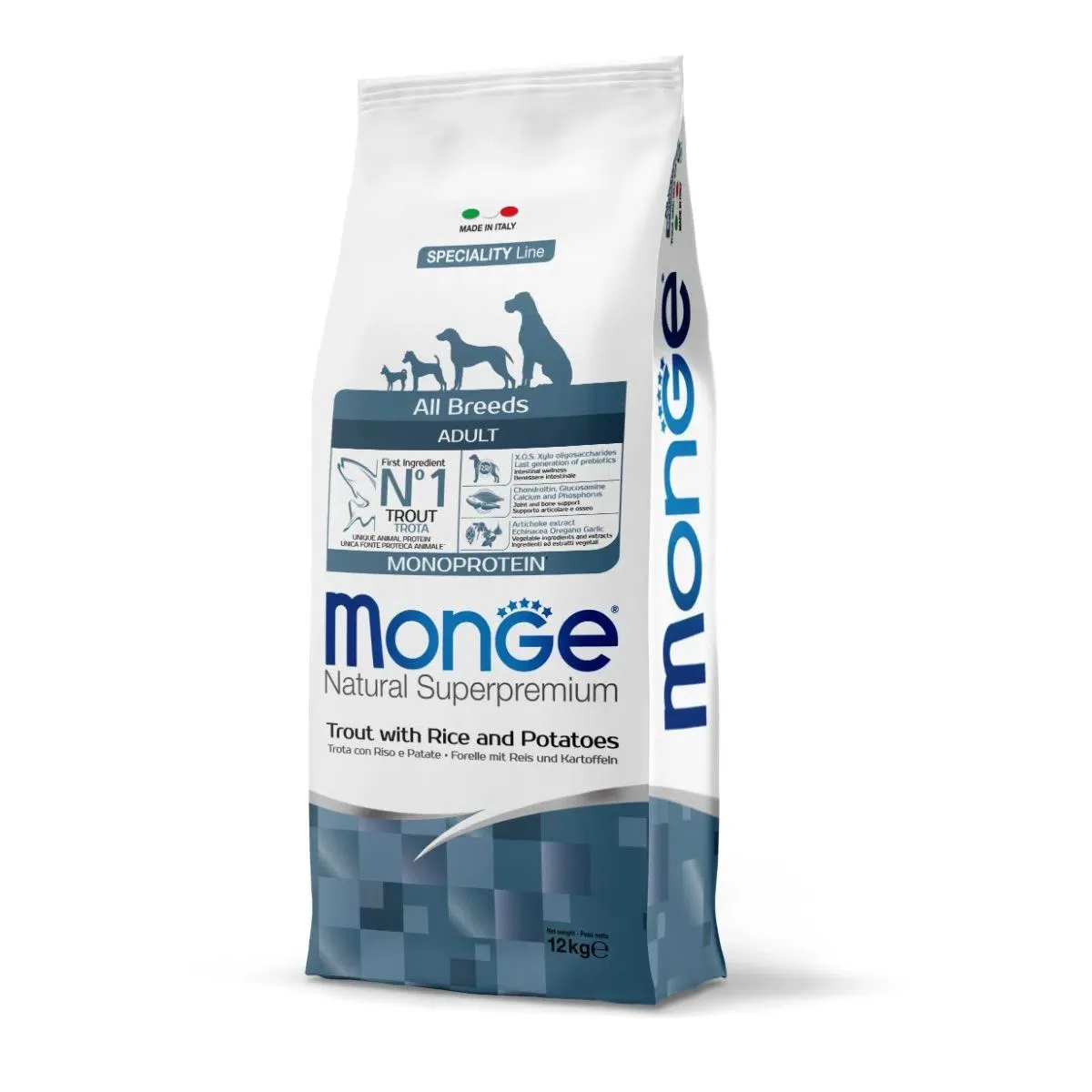 Monge - Natural Superpremium All Breeds Adult Monoprotein Trota con Riso e Patate