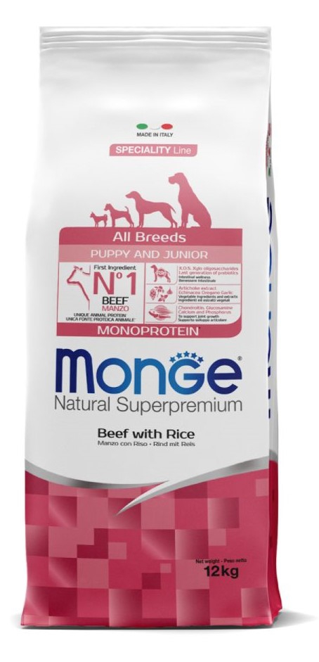 Monge - Natural Superpremium All Breeds Puppy & Junior Monoprotein Manzo e Riso