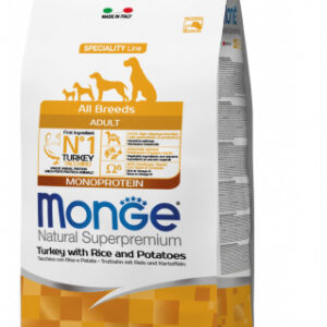 Monge - Natural Superpremium All Breeds Adult Natural Superpremium Tacchino con Riso e Patate 2,5 Kg