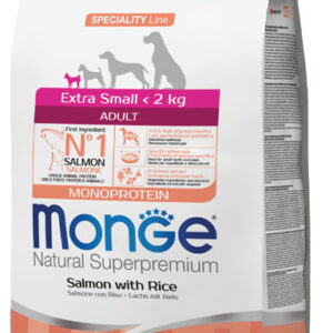 Monge Natural Superpremium Extra Small Adult Monoprotein Salmone con Riso