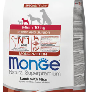 Monge Natural Superpremium Mini Puppy & Junior Monoprotein Agnello con Riso