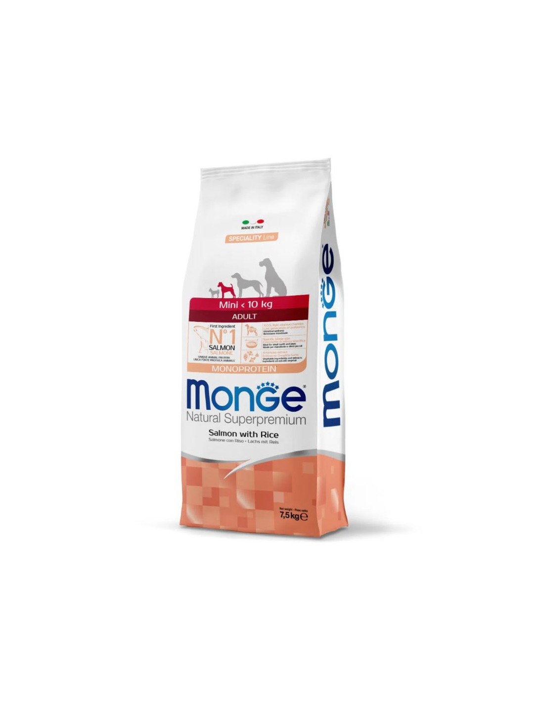 Monge Natural Superpremium Mini Adult Monoprotein Salmone con Riso
