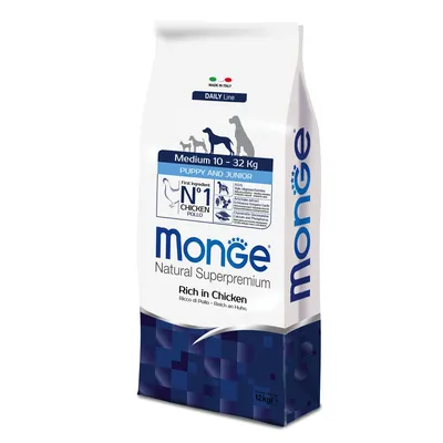 Monge - Natural Superpremium Medium Puppy & Junior Ricco di Pollo