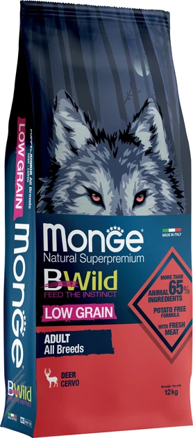 Monge - BWild Low Grain Adult All Breeds con Cervo