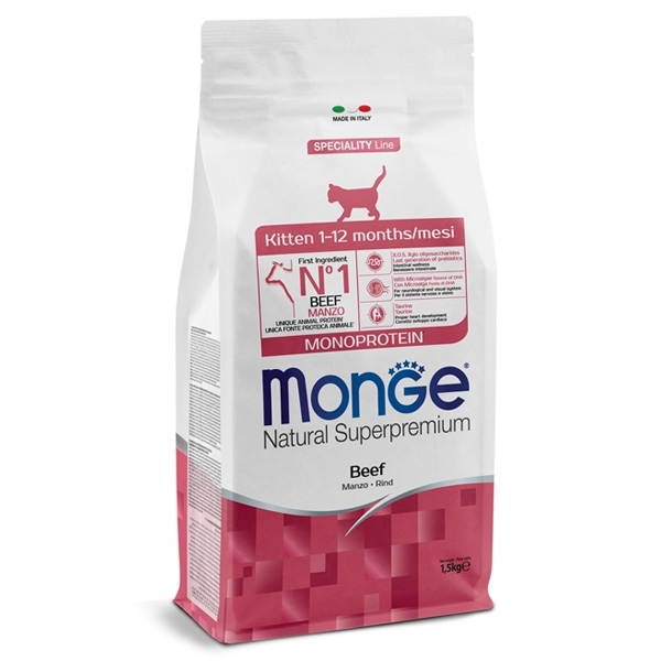 Monge - Natural Superpremium Monoprotein Kitten Manzo 1,5 Kg