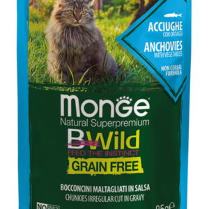 Monge - BWild Grain Free Bocconcini maltagliati in salsa di Acciughe con Ortaggi 85 g