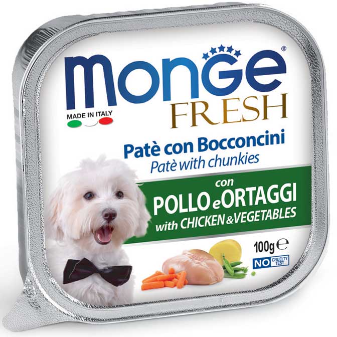 Monge - Fresh Paté e Bocconcini con Pollo e Verdure 100 g