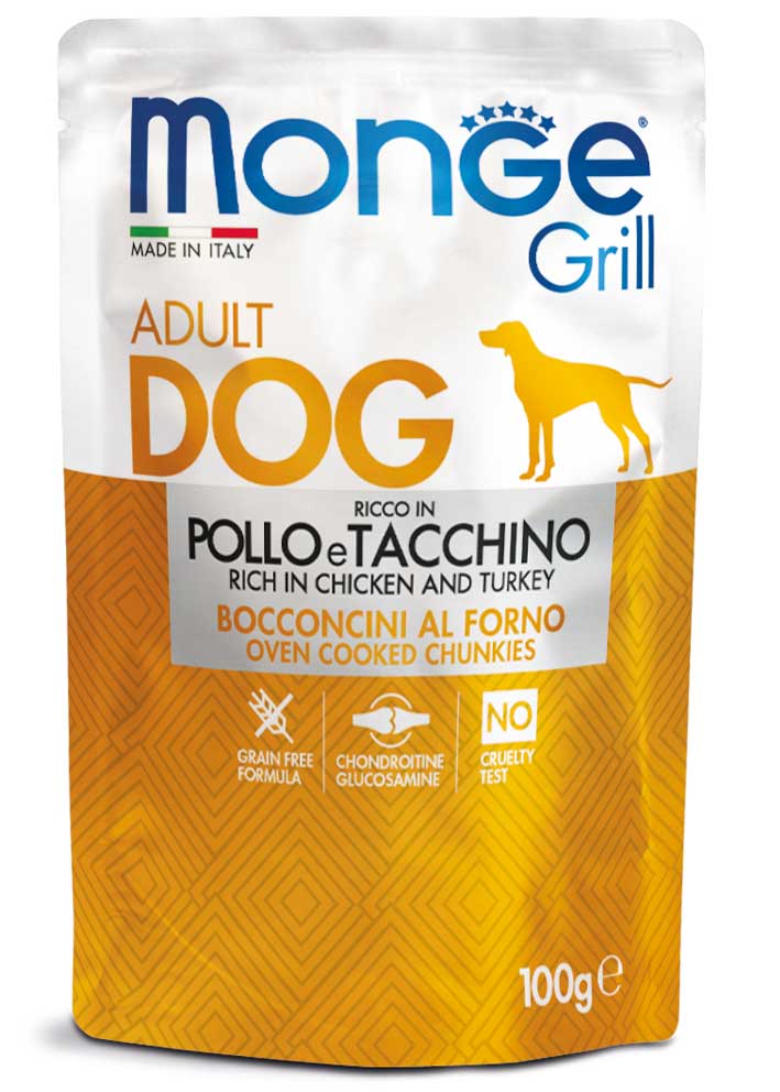 Monge - Grill Bocconcini con Pollo e Tacchino 100 g