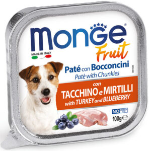 Monge - Fruit Paté e Bocconcini con Tacchino e Mirtilli 100 g