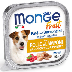 Monge - Fruit Paté e Bocconcini con Pollo e Lamponi 100 g