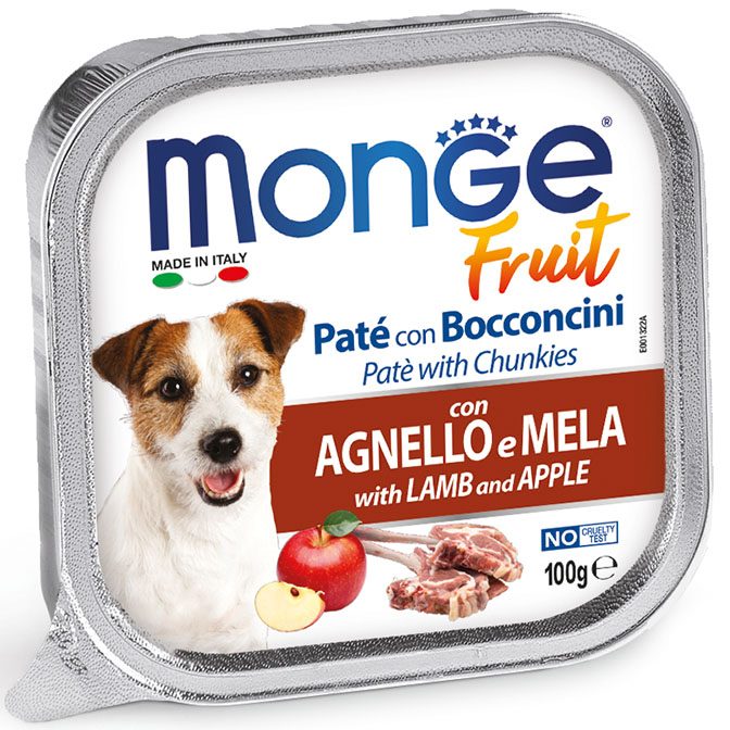 Monge - Fruit Paté e Bocconcini con Agnello e Mela 100 g