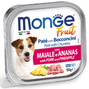 Monge - Fruit Paté e Bocconcini con Maiale e Ananas 100 g