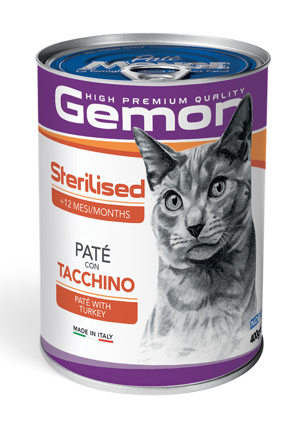 Gemon - Cat Sterilized Patè con Tacchino 400 g