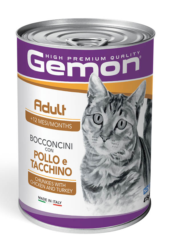 Gemon - Cat Bocconcini con Pollo e Tacchino 415 g