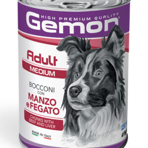 Gemon - Adult Medium Bocconi con Manzo e Fegato 415 g