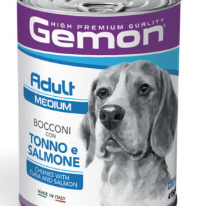 Gemon - Adult Medium Bocconi con Tonno e Salmone 415 g