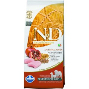 Farmina - Natural & Delicious Ancestral Grain Senior Medium & Maxi con Pollo e Melograno 12 Kg