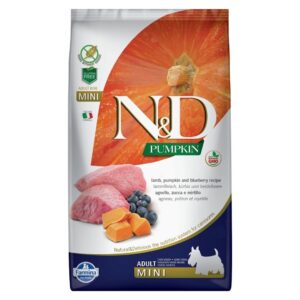 Farmina - Natural & Delicious Pumpkin Grain Free Adult Mini con Agnello, Zucca e Mirtillo