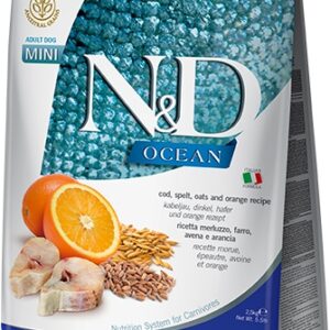 Farmina N&D Ocean Low Grain Adult Mini Merluzzo Farro Avena e Arancia