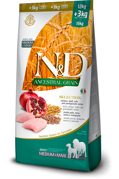Farmina N&D Selection Adult Medium & Maxi al Pollo e Melograno 15 Kg
