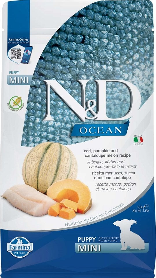 Farmina - Natural & Delicious Mini Ocean Puppy con Merluzzo, Zucca e Cantalupo