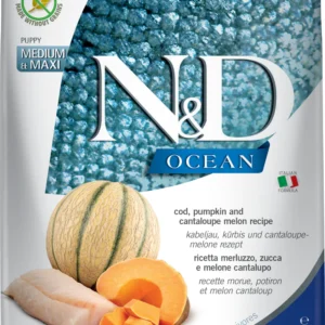 Farmina - Natural & Delicious Medium Maxi Ocean Puppy con Merluzzo, Zucca e Cantalupo