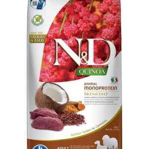 Farmina - Natural & Delicious Medium & Maxi Quinoa Skin & Coat Cervo Grain Free 7 Kg