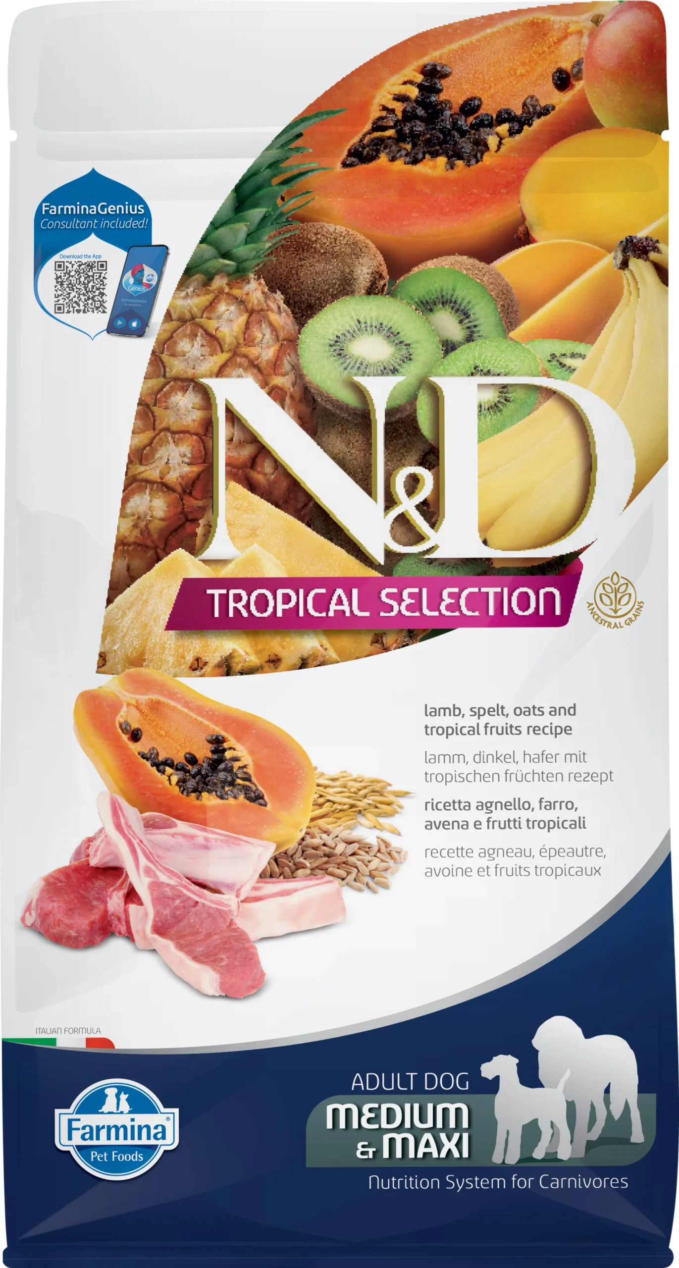 Farmina - Natural & Delicious Tropical Selection Agnello Adult Medium Maxi