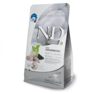 Farmina - Natural e Delicious White Dog Puppy Mini Spigola, Spirulina e Finocchio 1,5 Kg