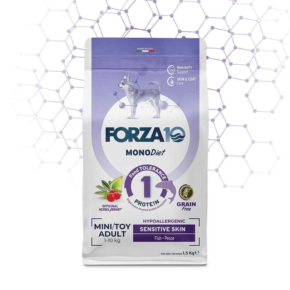 Forza10 - Dog Mini Toy Adult Mono Diet Monoprotein Sensitive Skin al Pesce 1,5 Kg