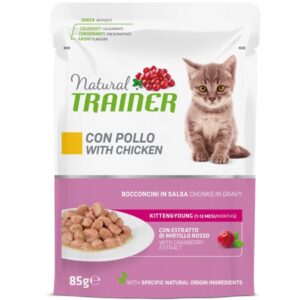 Trainer - Natural Kitten & Young Pollo Bocconcini in Salsa 85 g