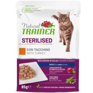 Trainer - Natural Adult Sterilised Tacchino Bocconcini in Salsa 85 g