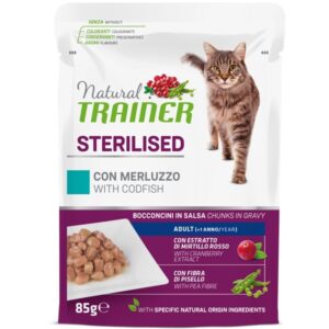 Trainer - Natural Adult Sterilised Merluzzo Bocconcini in Salsa 85 g