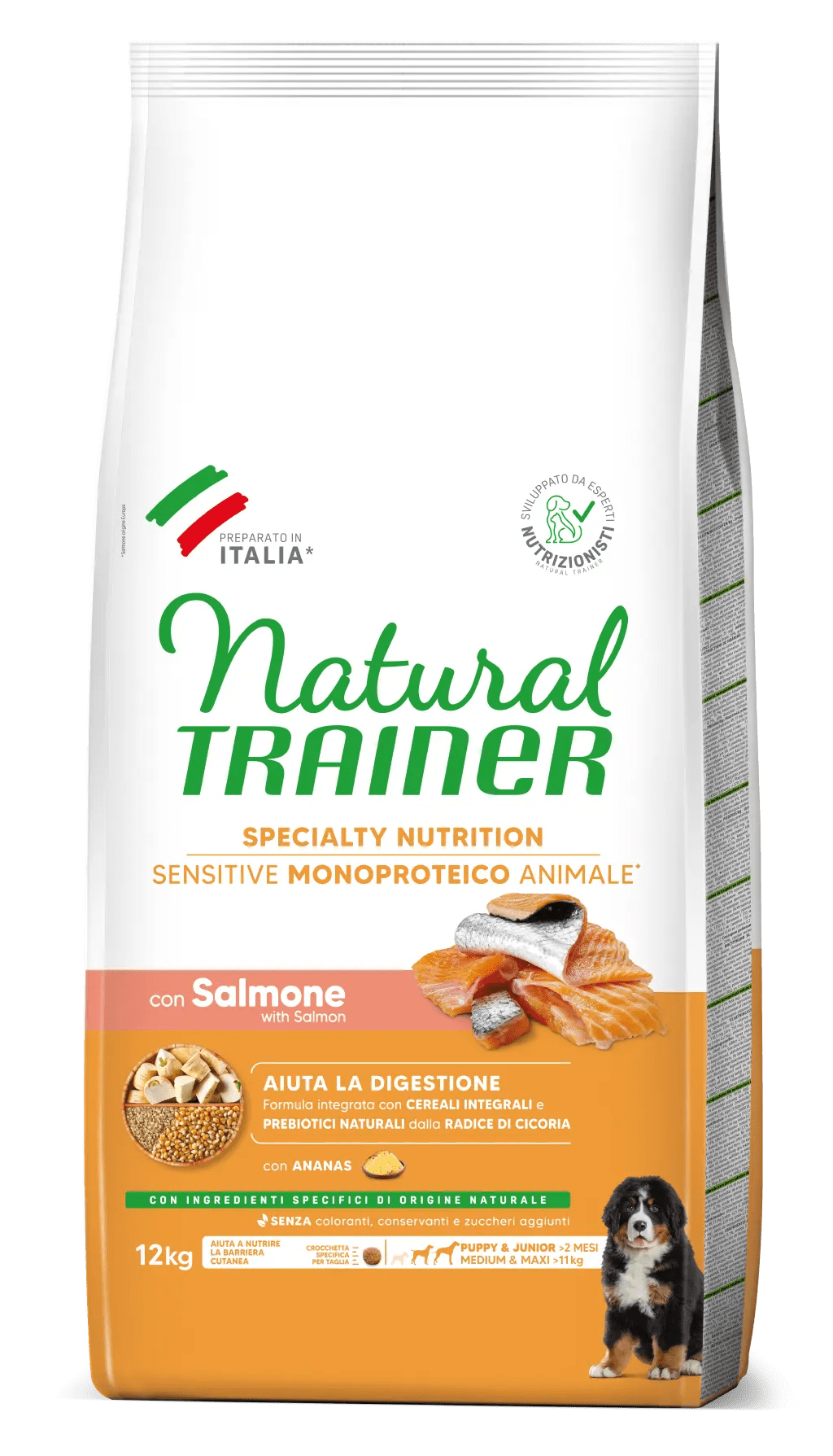 Trainer - Natural Sensitive No Gluten Medium & Maxi Puppy & Junior con Salmone