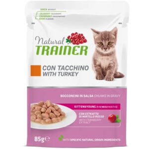 Trainer - Natural Kitten & Young con Tacchino Bocconcini in Salsa 85 g