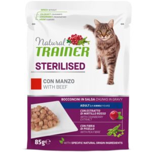 Trainer - Natural Sterilised Adult con Manzo Bocconcini in Salsa 85 g