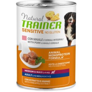 Trainer - Natural Sensitive No Gluten Medium & Maxi Adult con Maiale e Cereali 400 g