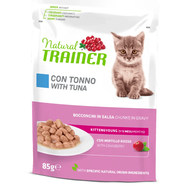 Trainer - Natural Kitten & Young Tonno Bocconcini in Salsa 85 g