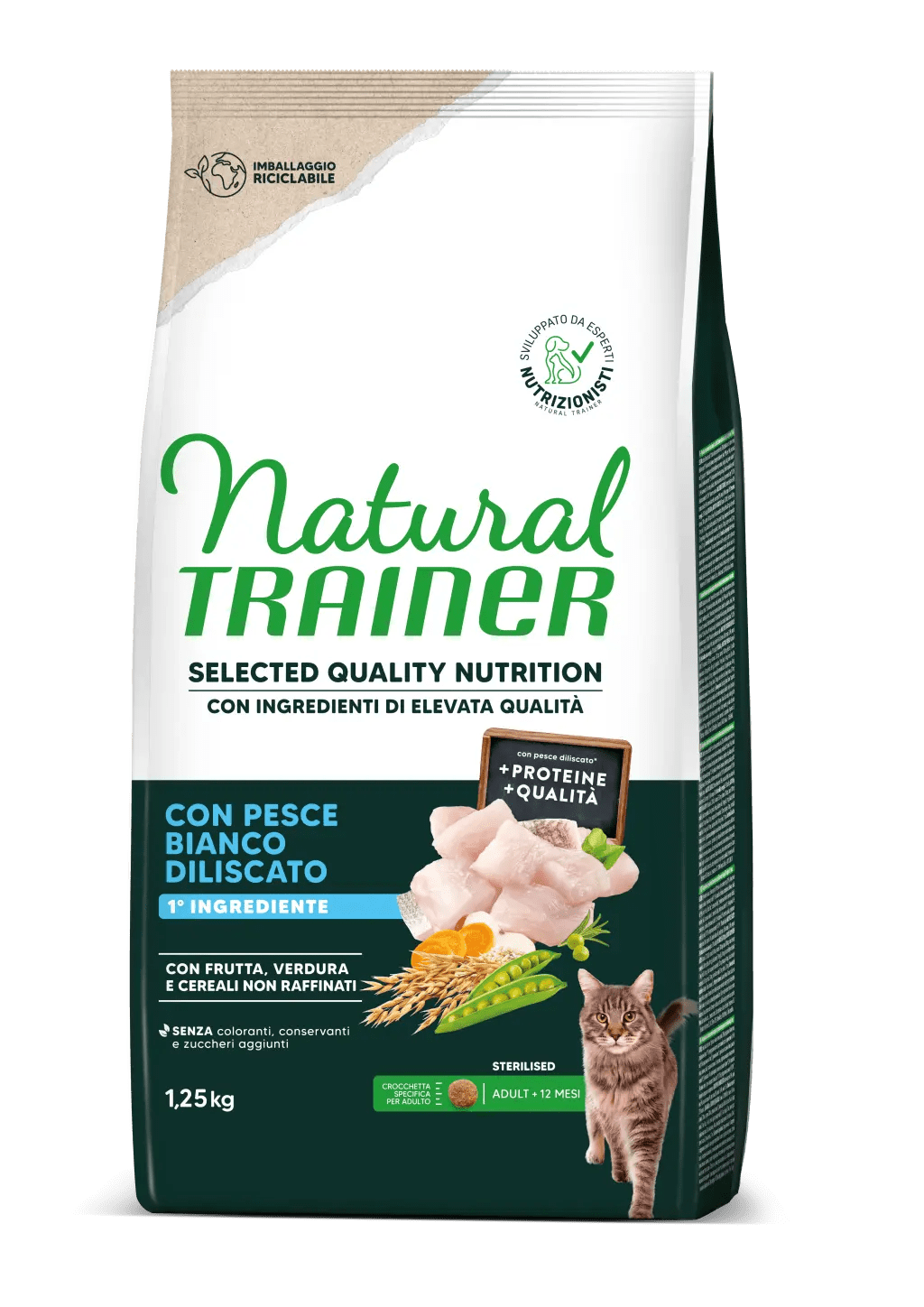 Trainer - Natural Selected Quality Nutrition Cat Adult Sterilised Con Pesce No Grain