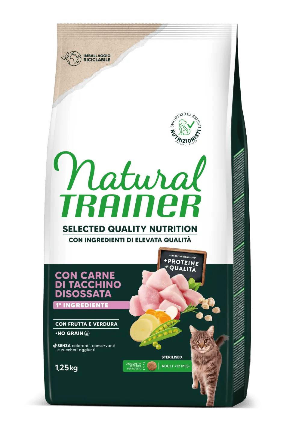 Trainer - Natural Selected Quality Nutrition Cat Adult Sterilised Tacchino No Grain