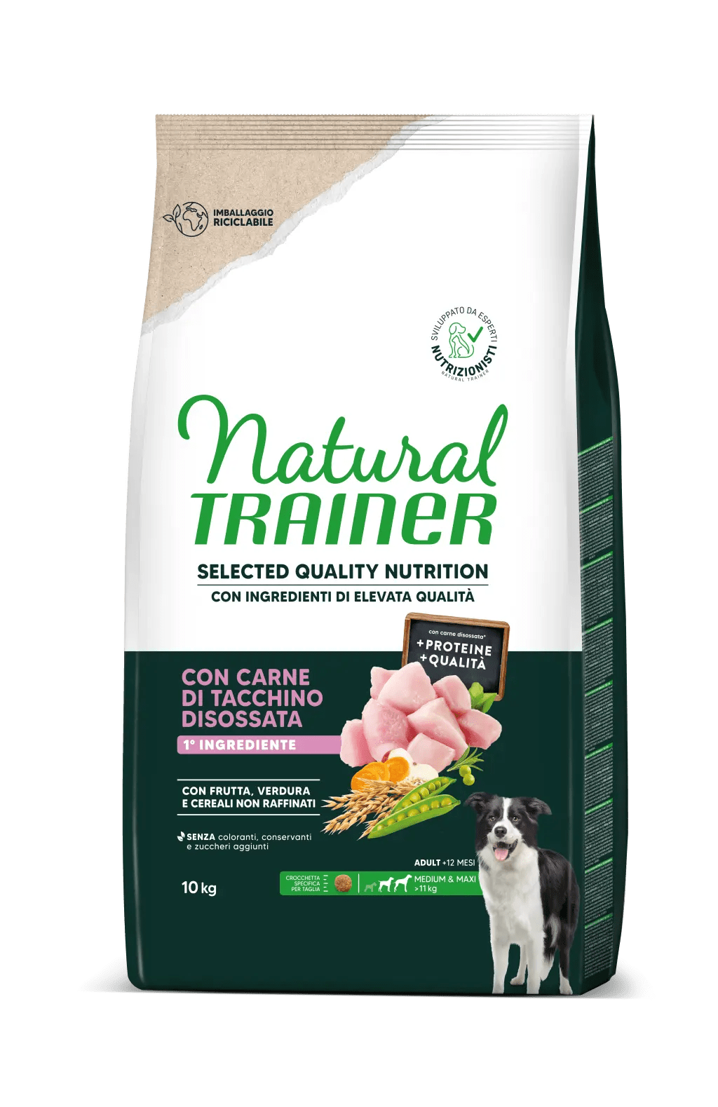 Trainer - Natural Selected Quality Nutrition Dog Medium & Maxi Con Tacchino 10 Kg